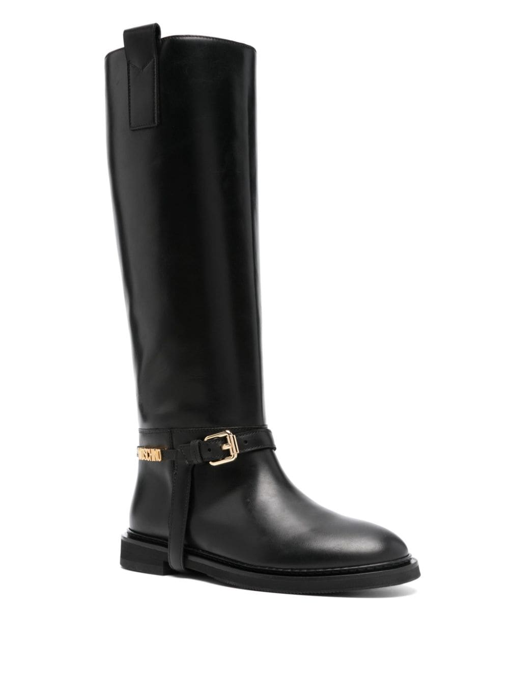 Moschino logo-lettering boots - Zwart