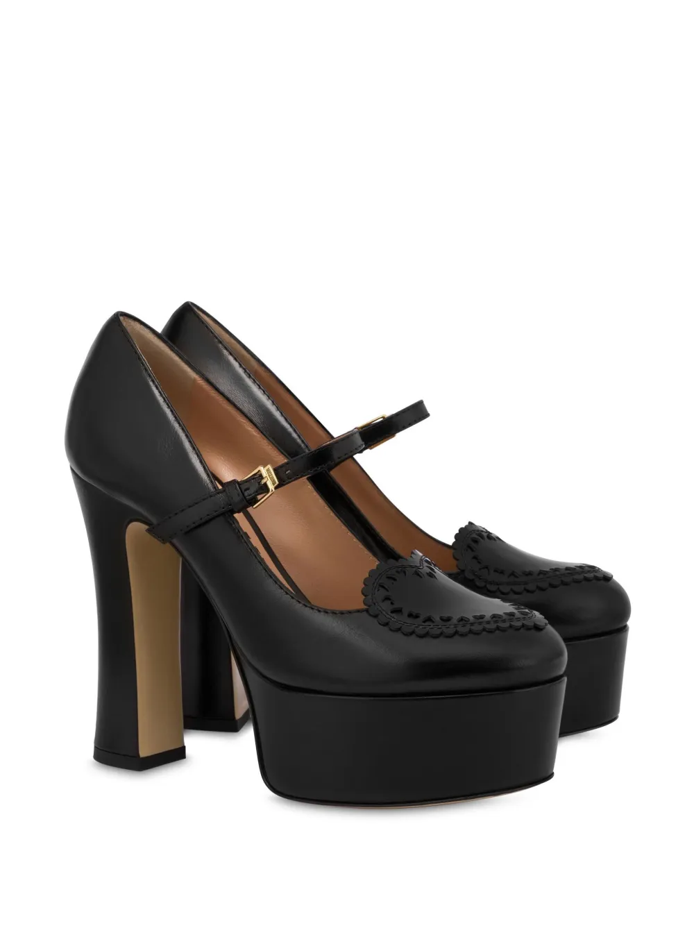 Moschino 125 mm pumps met hartapplicatie Zwart