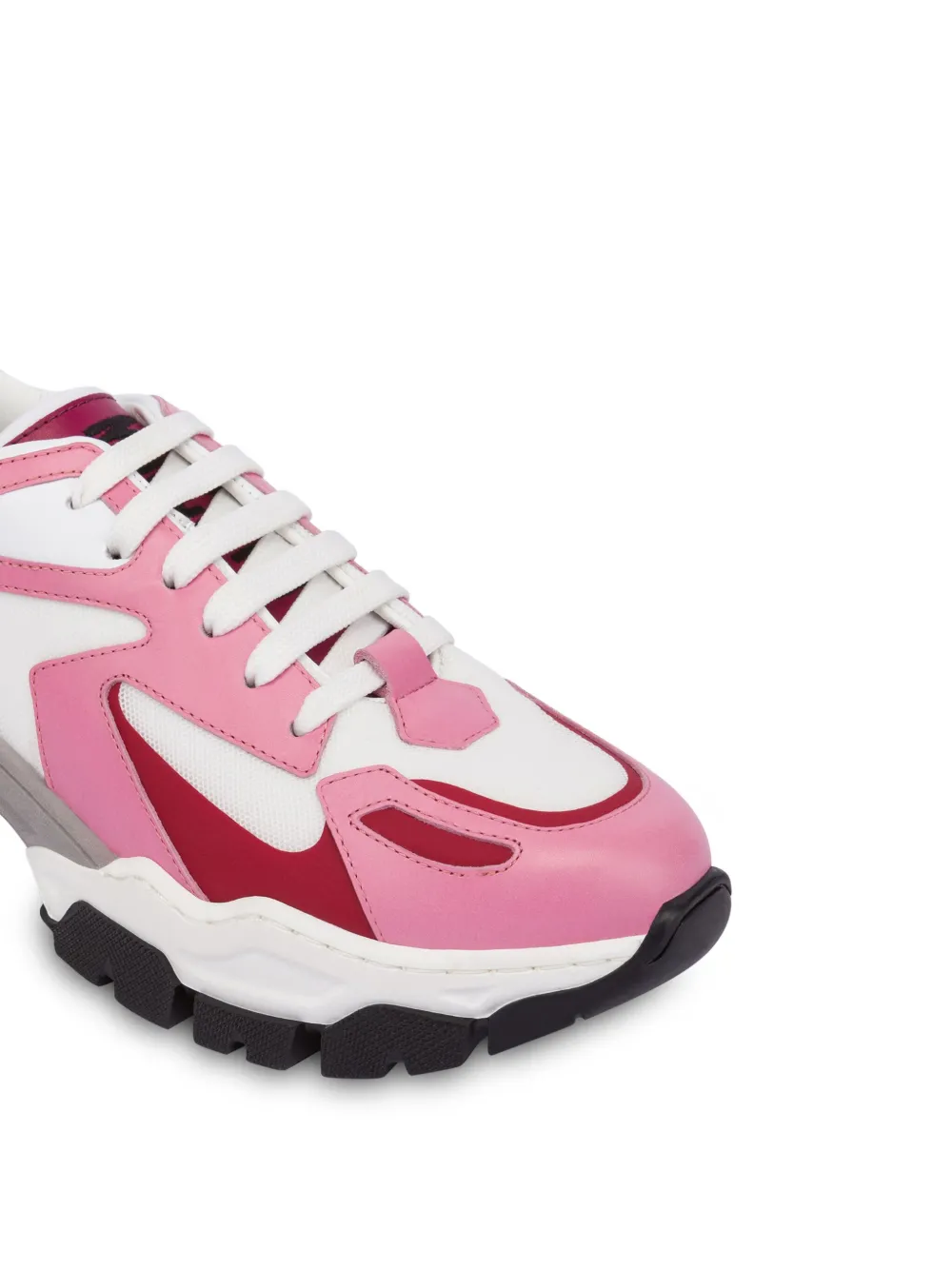 Moschino panelled lace-up sneakers Pink