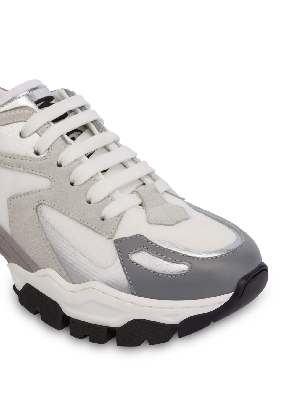 Moschino panelled lace-up sneakers Grey