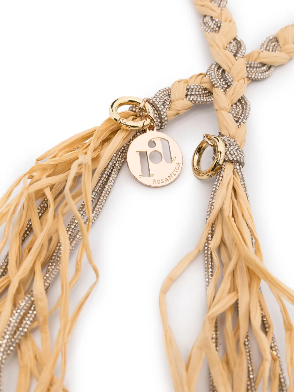 Rosantica braided raffia bag strap - Beige