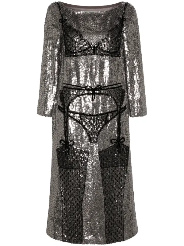 silver beaded bodice dress Women Raizel Pink Beaded Sequin Bodycon Gown with Scarf