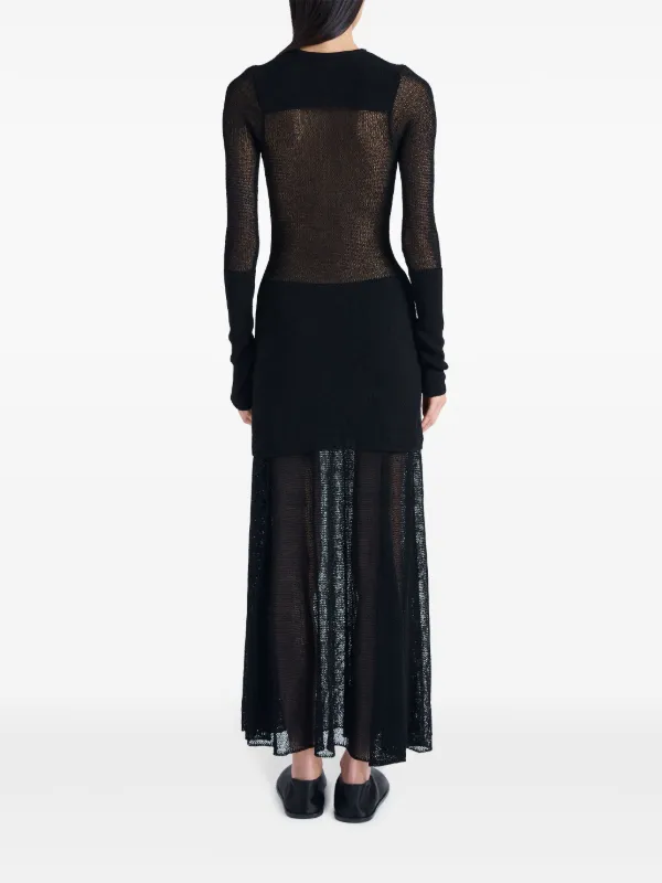 Proenza Schouler Anita fine-knit Maxi Dress | Black | FARFETCH