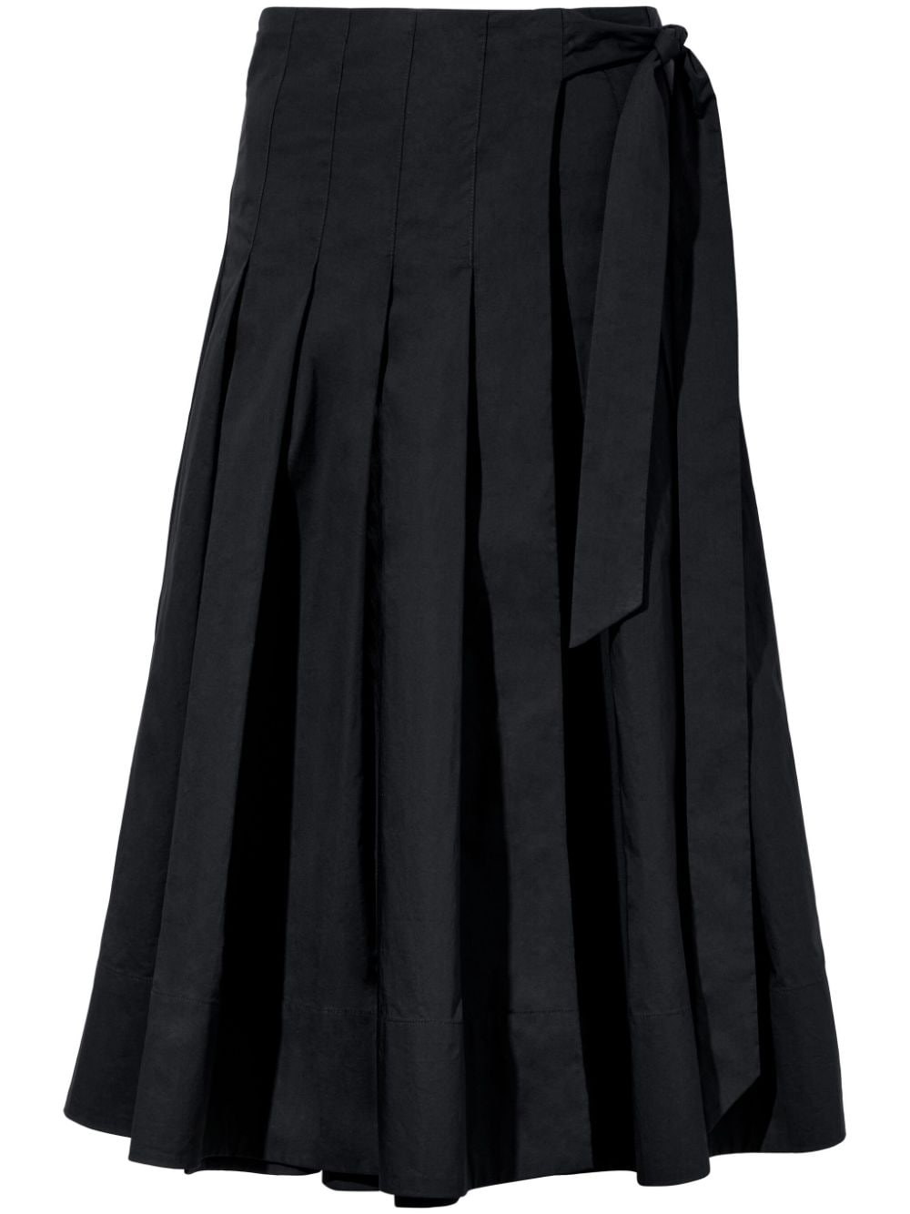 Proenza Schouler White Label Pleated Wrap Midi Skirt In Black