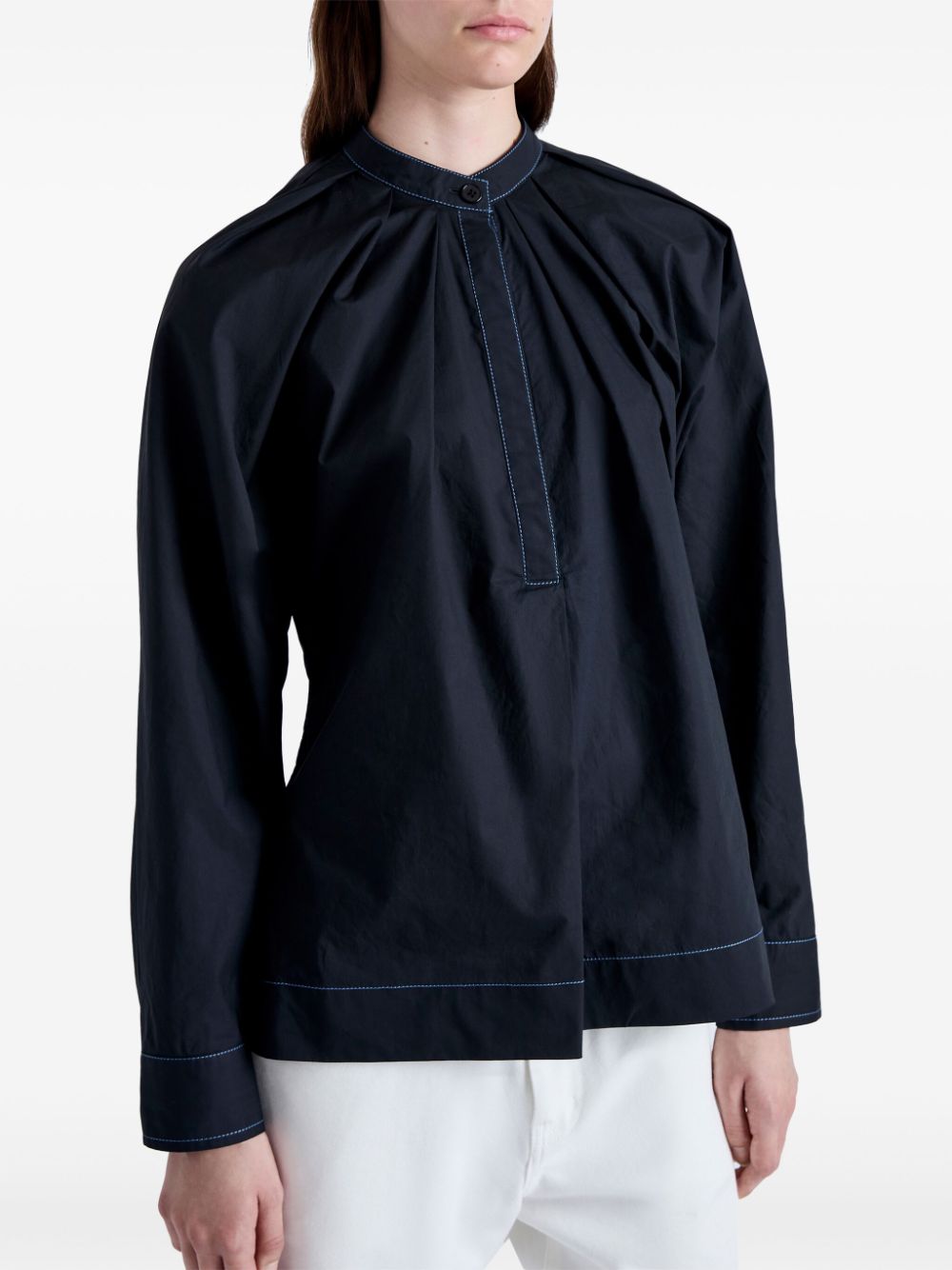 Proenza Schouler White Label pleated mock-neck poplin shirt Women