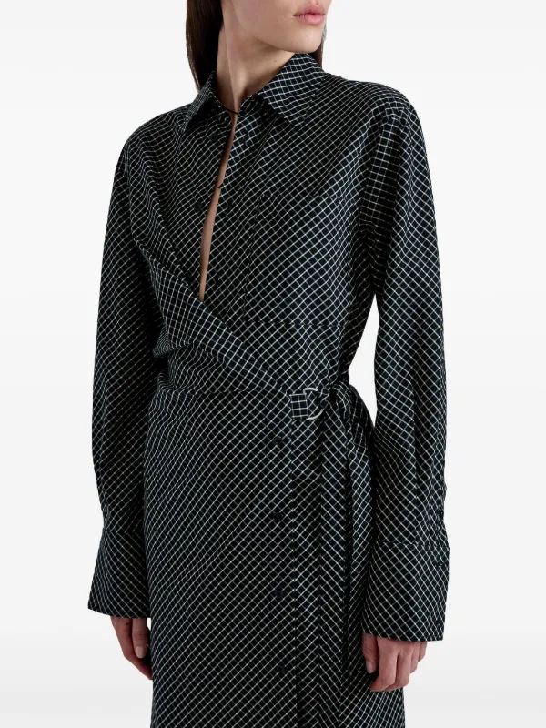 Proenza Schouler White Label チェック ラップドレス | ブラック 