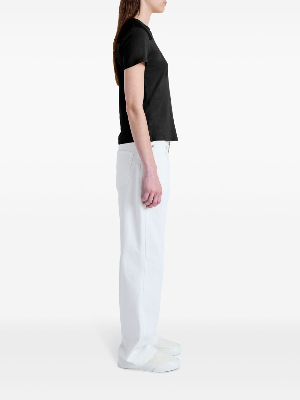 Proenza Schouler White Label T-shirt met patchwork van katoenblend Zwart