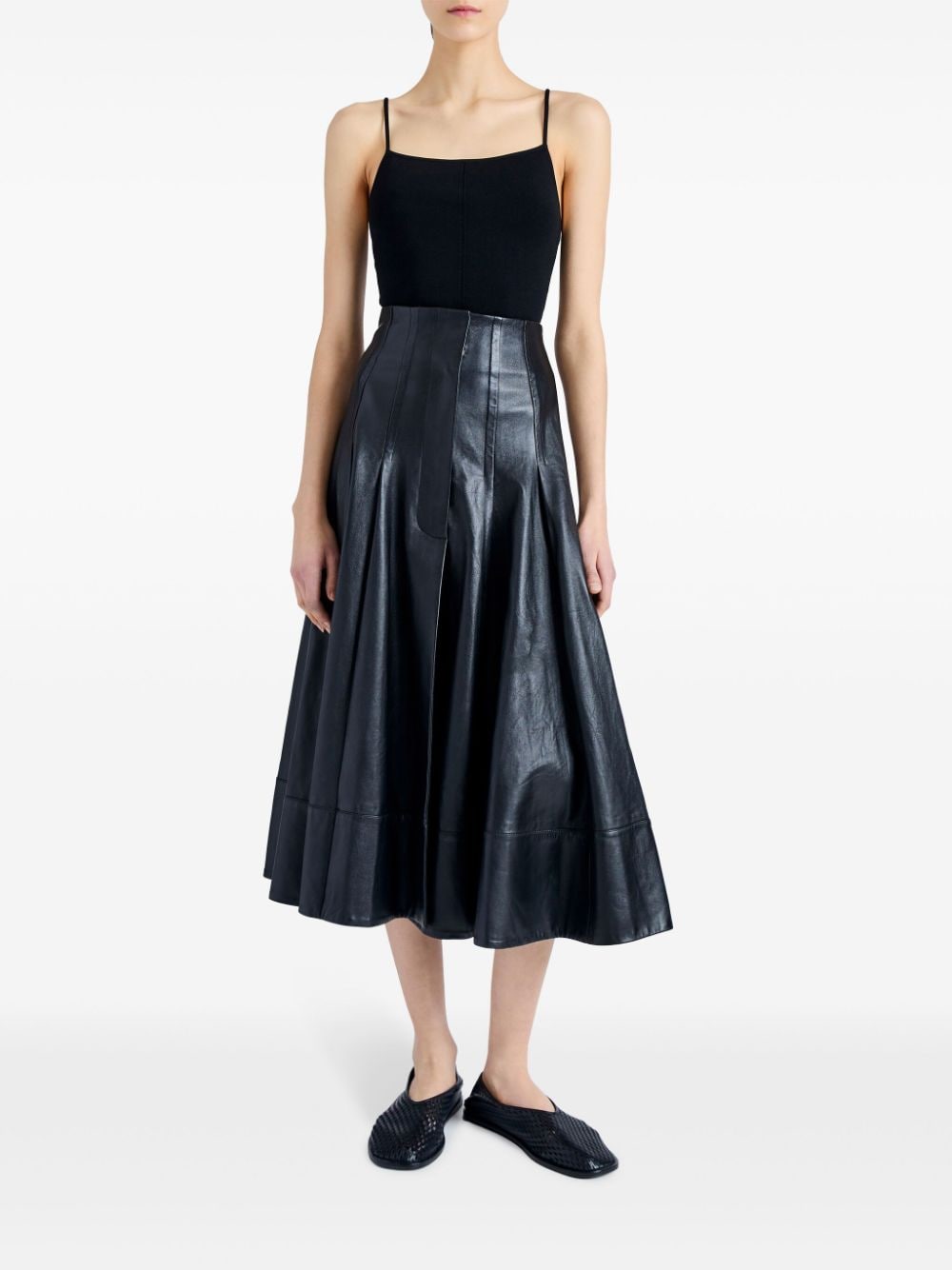 Shop Proenza Schouler Serena Knitted Silk Bodysuit In Black