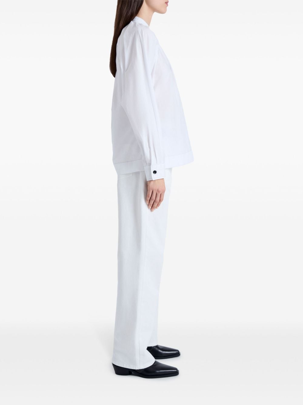 Shop Proenza Schouler White Label Carter Cotton Blouse In White