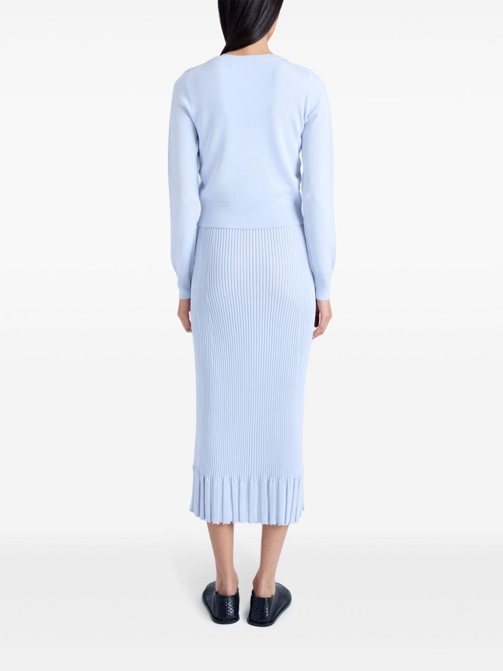 Shop Proenza Schouler Sky Blue Silk Addie Cardigan