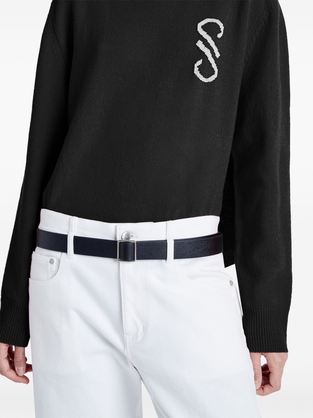 Shop Proenza Schouler Harrison Monogram-jacquard Jumper In Black