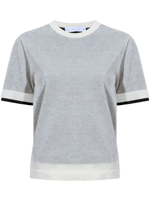 Proenza Schouler White Label Powell シアーニット トップ Proenza Schouler White Label Powell Layered Top in Sheer