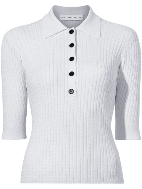 Proenza Schouler White Label Sera braided-knit polo shirt Women