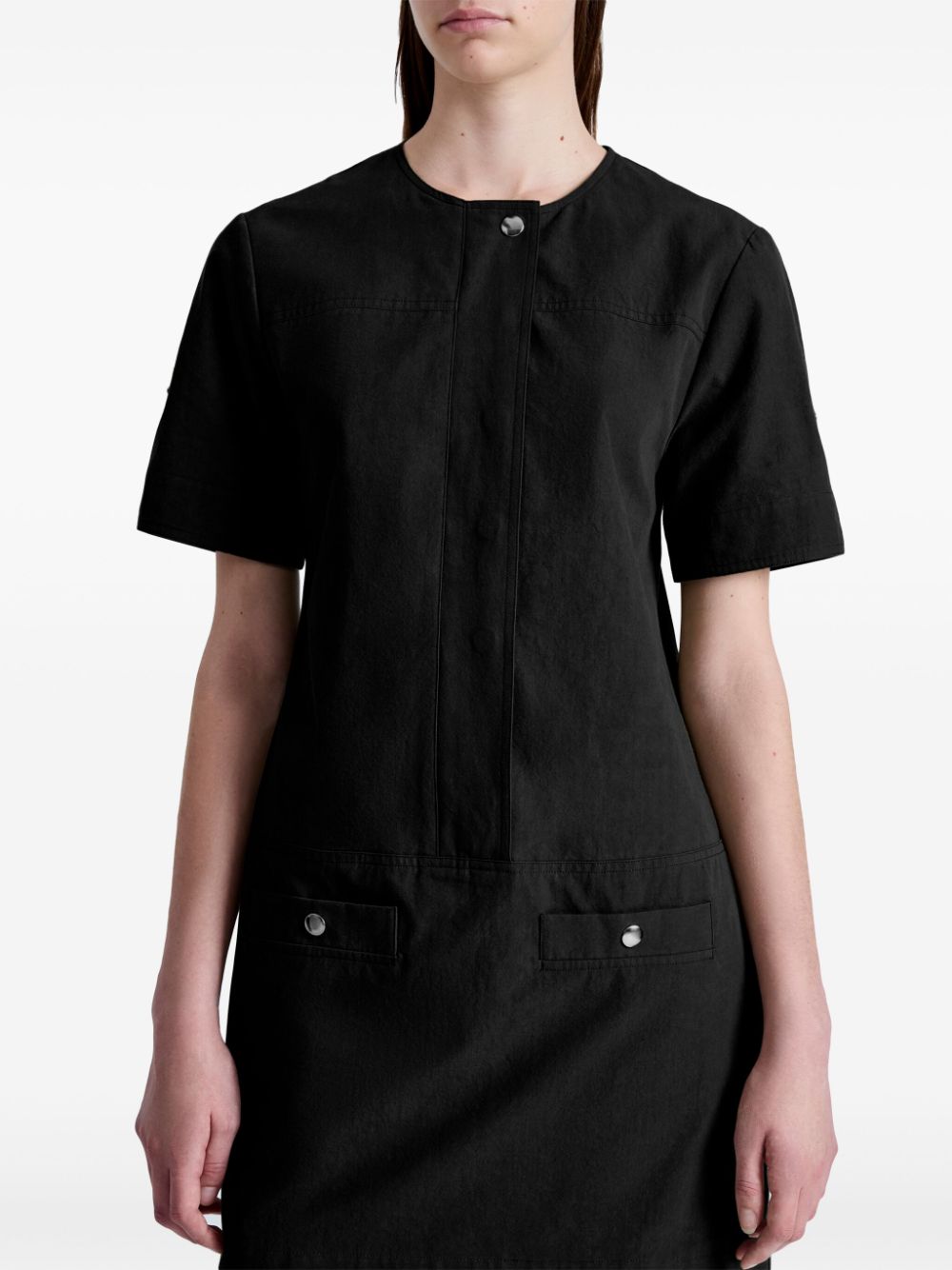 Proenza Schouler White Label Mini-jurk met korte mouwen Zwart