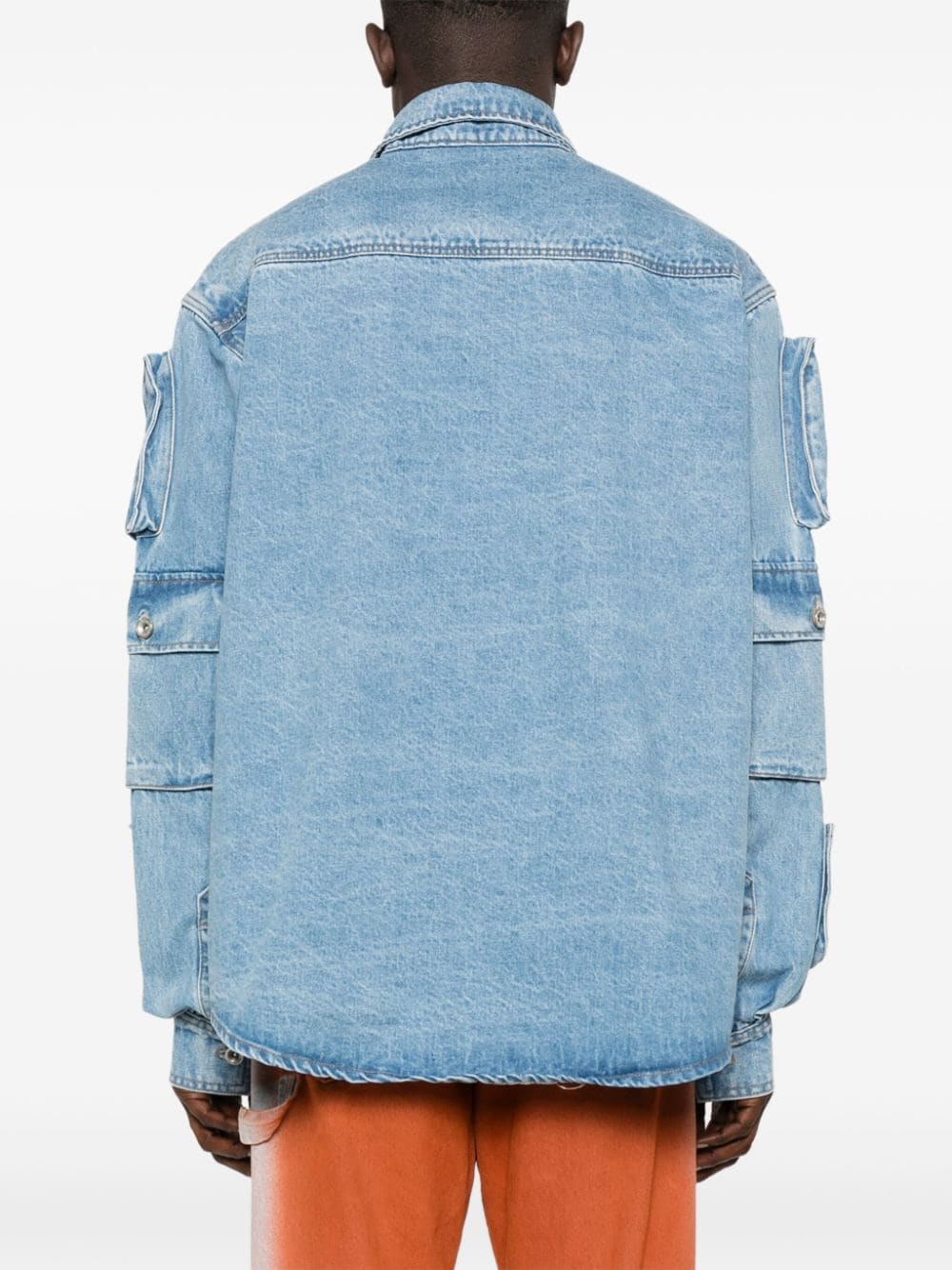 Shop Who Decides War Pockets-detail Denim Jacket In Blue