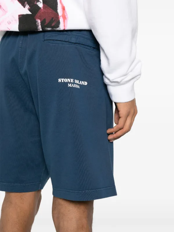 Stone Island Marina Katoenen Bermuda Shorts Blauw FARFETCH NL