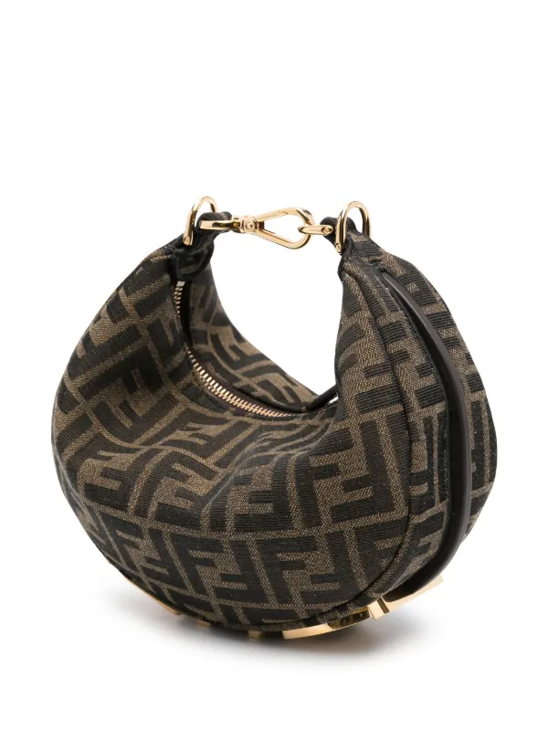 FENDIクワドロミニ FENDI Mini Fendigraphy Jacquard Shoulder Bag | Brown | FARFETCH CA