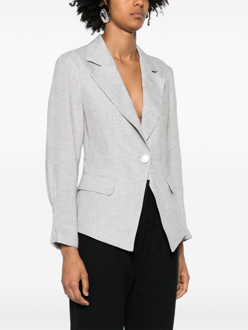 Emporio Armani Blazer met enkele rij knopen Grijs