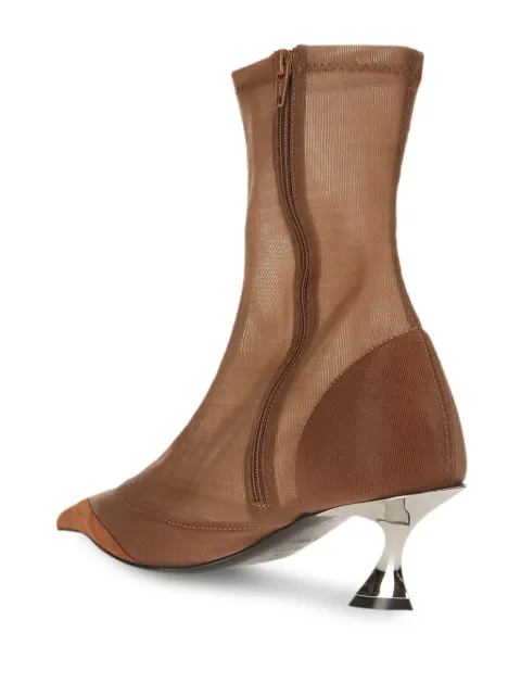 Mugler Fang 55mm pointed-toe mesh boots MUSS24SC023CX013 - 2
