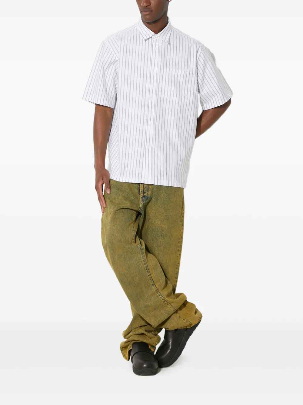 Norse Projects Gestreepte overhemd - Wit