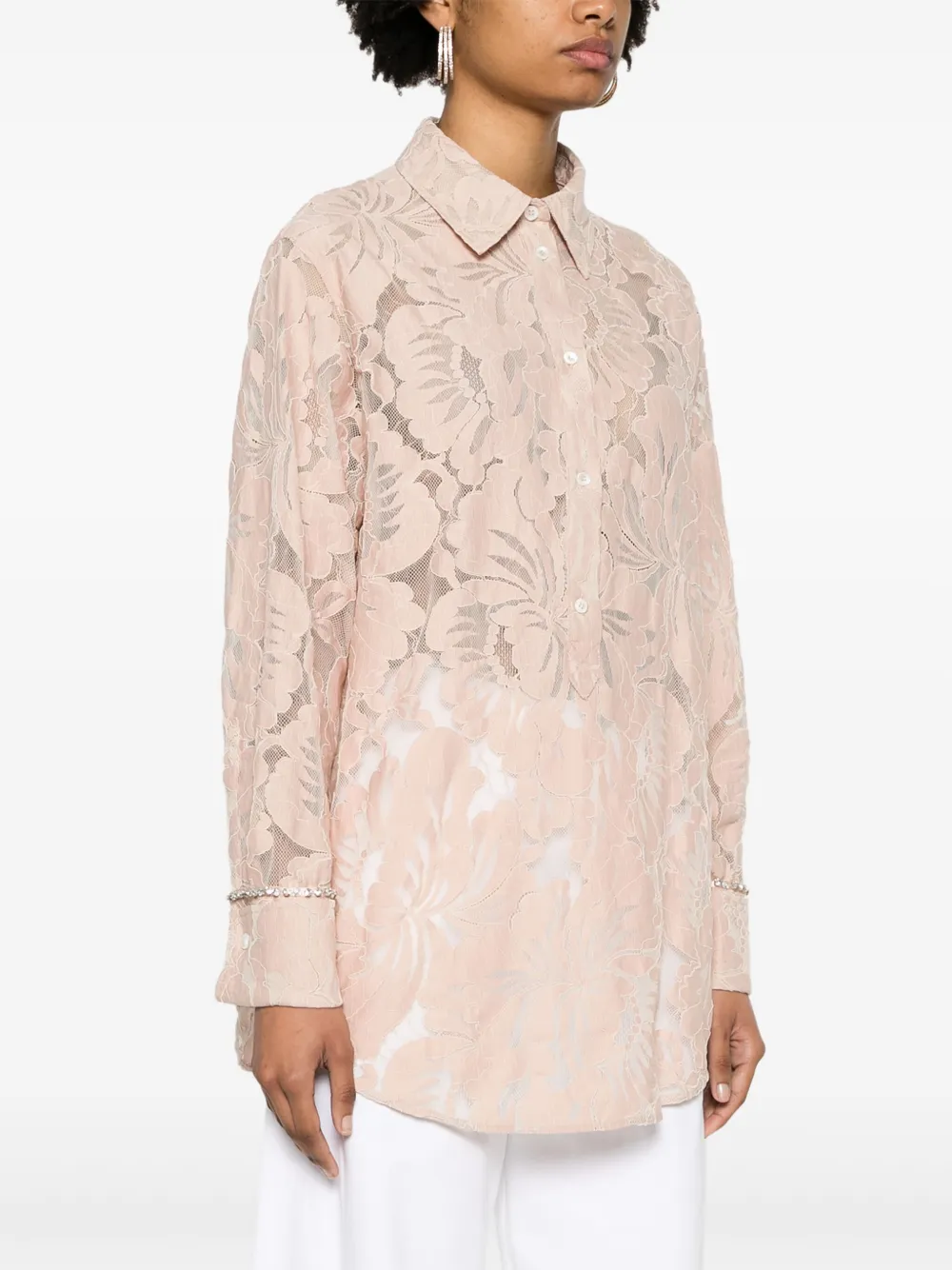 Shop N°21 Corded-lace Blouse In Pink