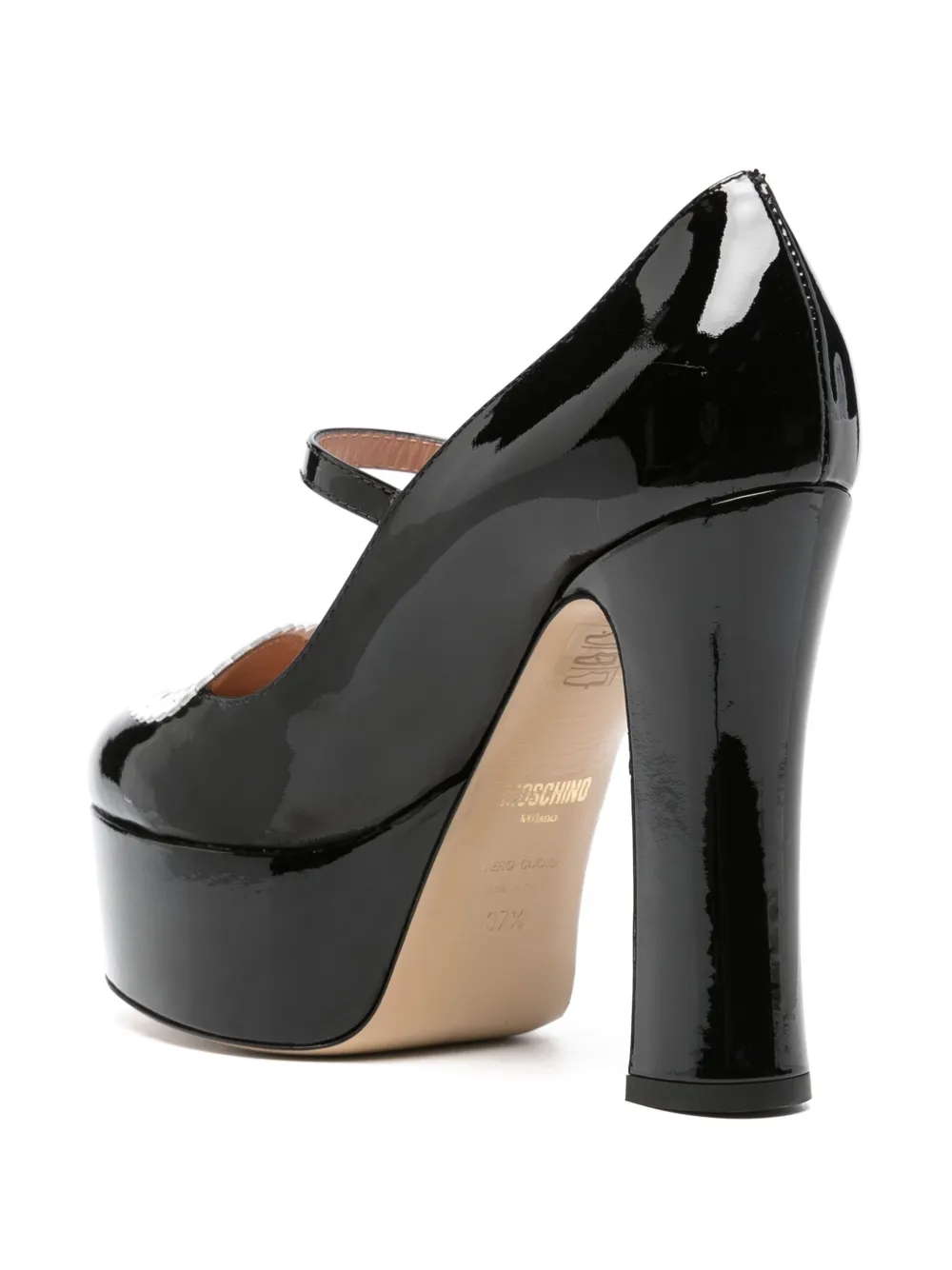 Moschino 125mm heart-patch pumps Black