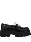 Moschino colour-block leather platform loafers - Black