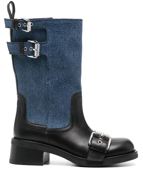 Moschino logo-buckle detail boots