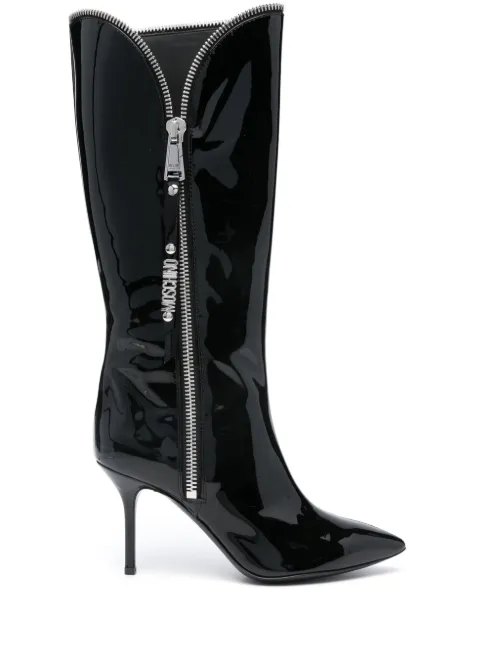 Bottines en cuir verni 85 mm - Moschino - Modalova