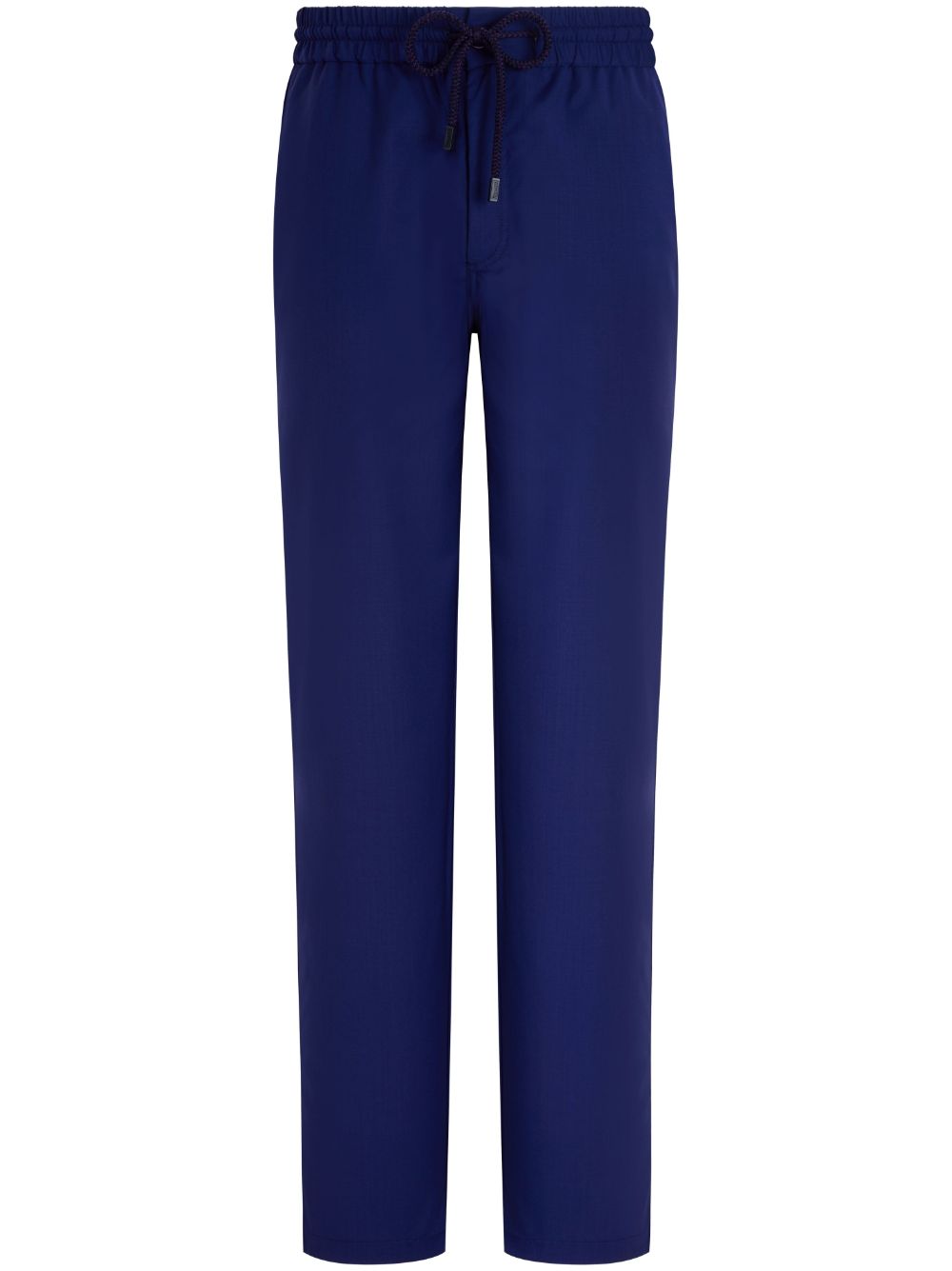 Vilebrequin Drawstring Straight-leg Wool Trousers In Blue
