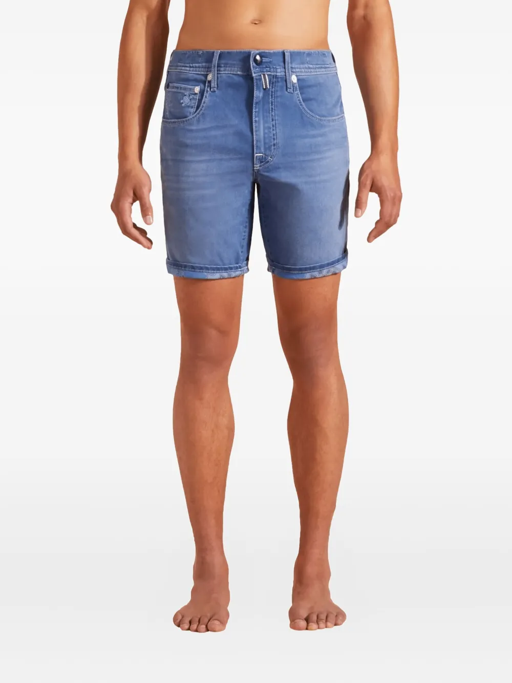 Vilebrequin Denim shorts met tropische schildpadprint Blauw