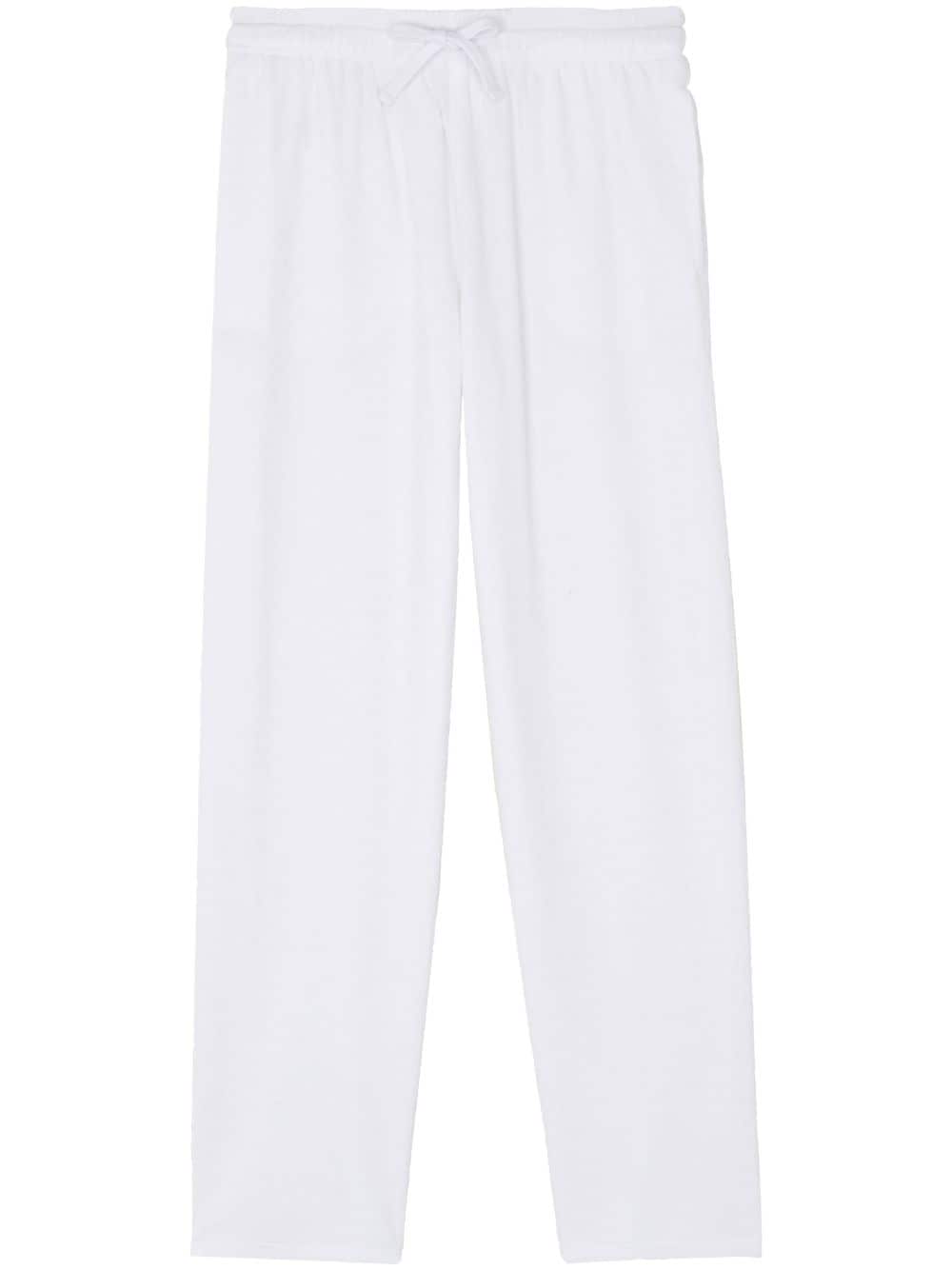 Vilebrequin Terry Drawstring Straight-leg Trousers In White