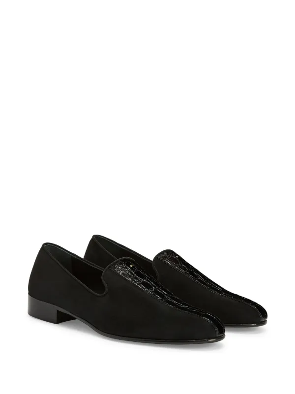Giuseppe Zanotti Black Leather Slip-On Men\'s Loafers Giuseppe Zanotti Mens Black Swarovski Slip-On Loafer Shoe EU  main image 2