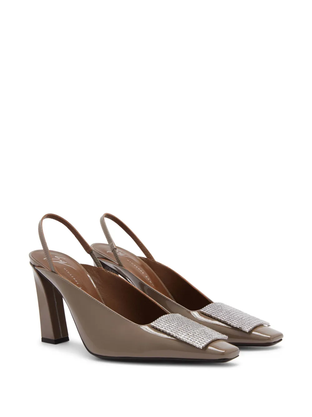 Giuseppe Zanotti Brendha crystal-embellished slingback pumps Grey