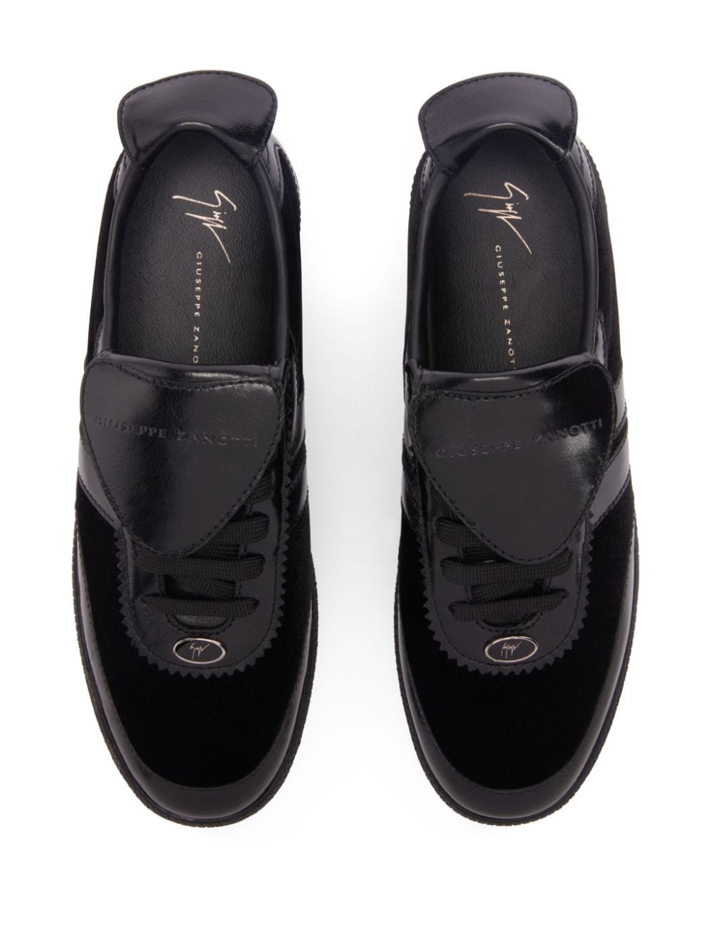 Shop Giuseppe Zanotti Gz League Panelled Leather Sneakers In Black