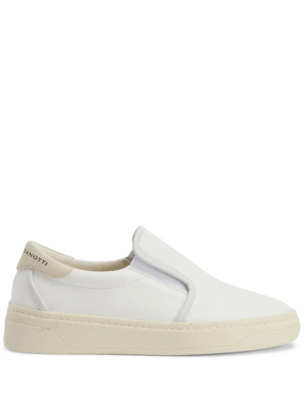 Giuseppe Zanotti Sneakers Senza Lacci In Pelle Bianco FARFETCH IT