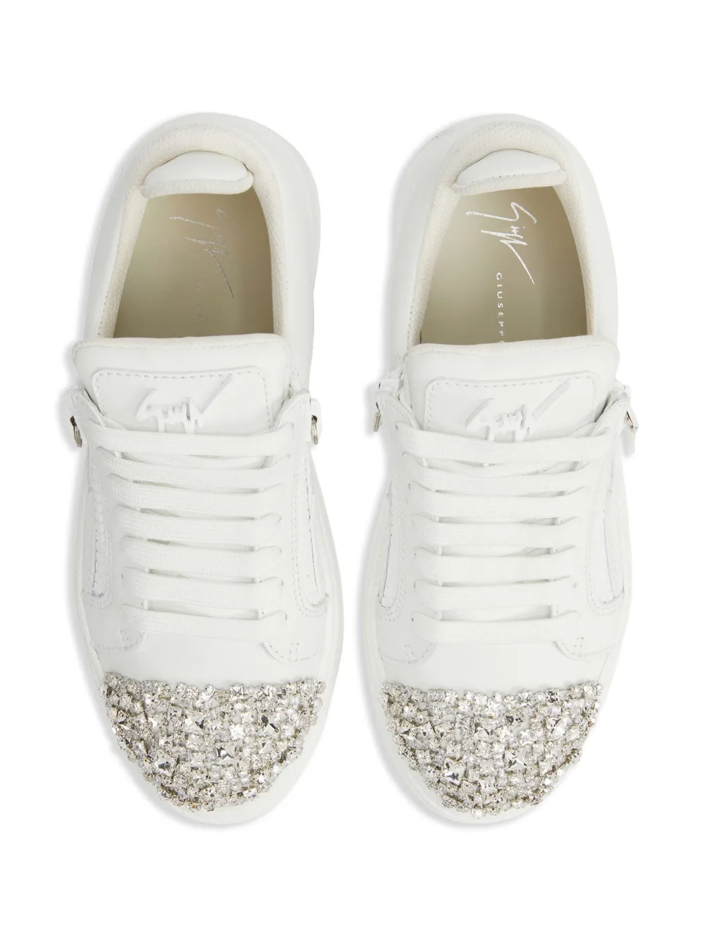 Giuseppe Zanotti GZ94 sneakers verfraaid met kristallen Wit