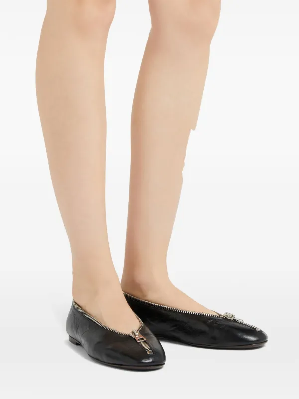 Giuseppe Zanotti Oraine Flat Ballerina Shoes | Black | FARFETCH CA