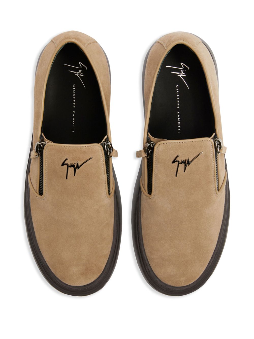 Giuseppe Zanotti Mike Zip suède loafers met ronde neus Bruin