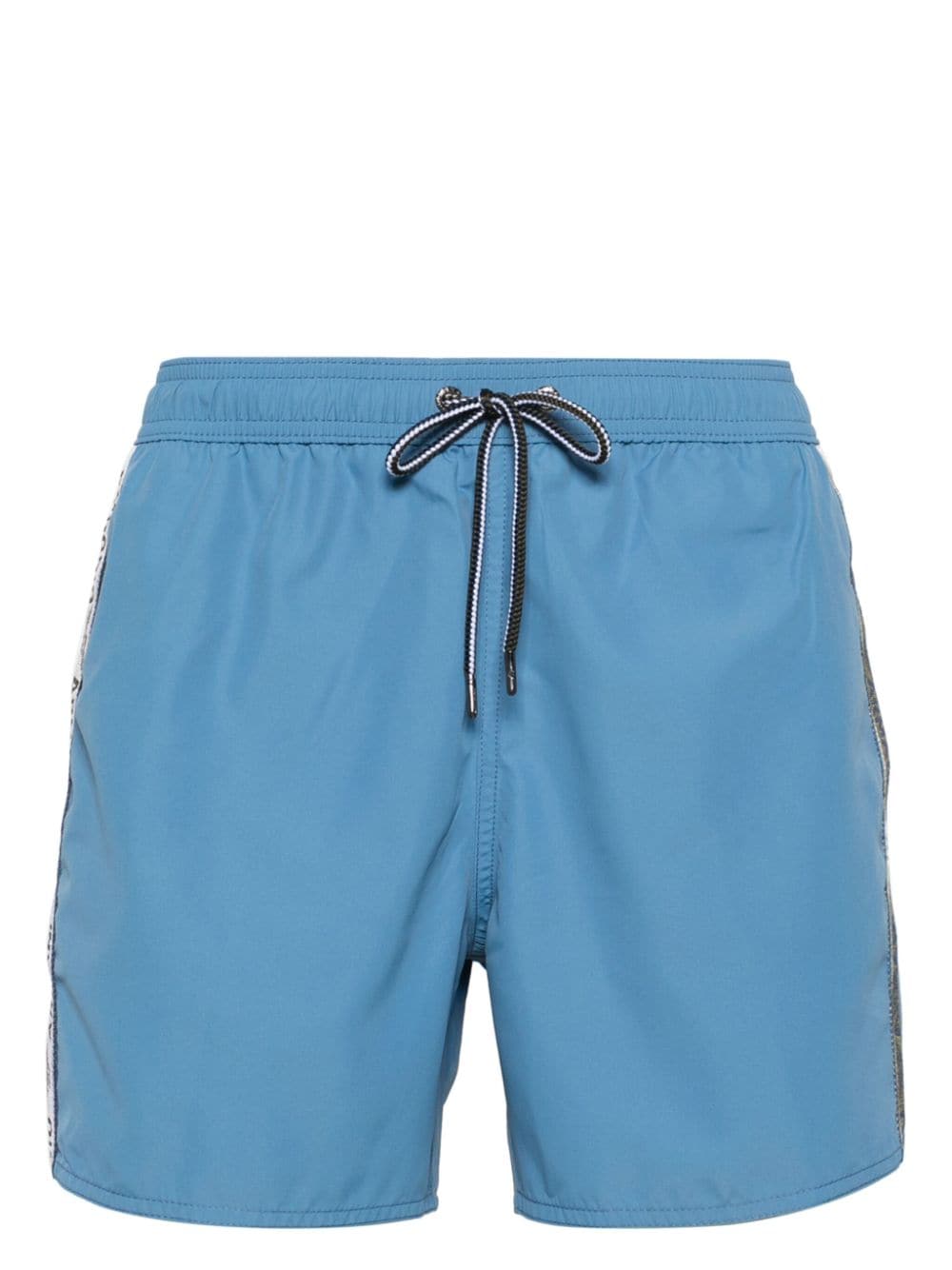 Emporio Armani Logo-trim Swim Shorts In Blue