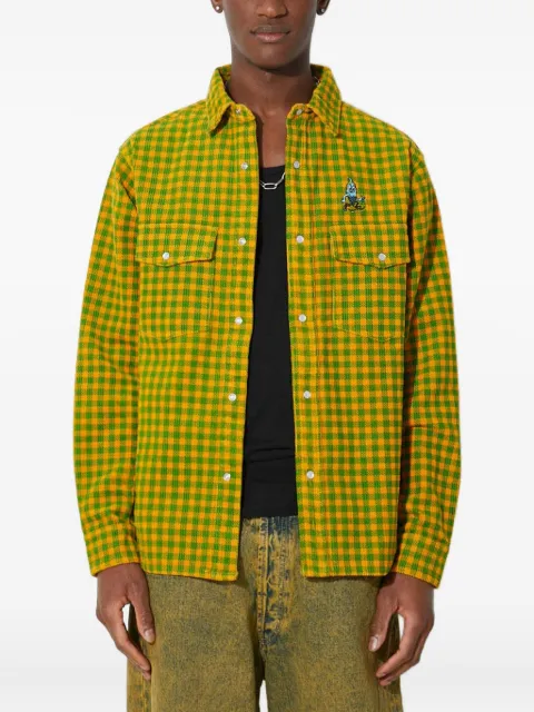 ICECREAM check embroidered shirt