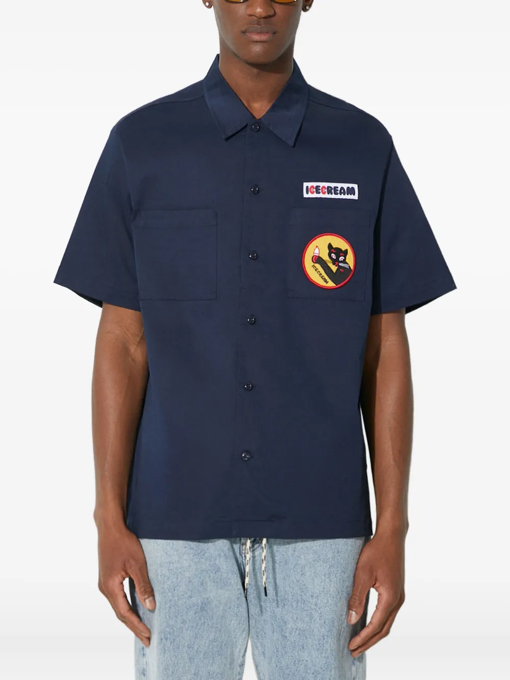 Waitress camp-collar shirt