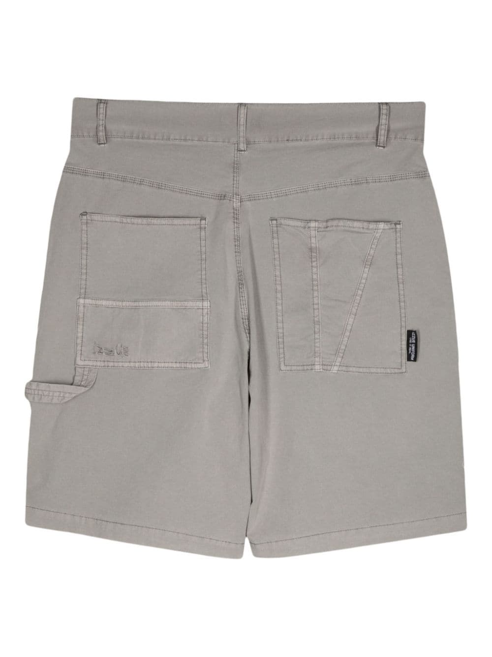 Izzue Stretch-katoenen shorts met logoplakkaat - Grijs