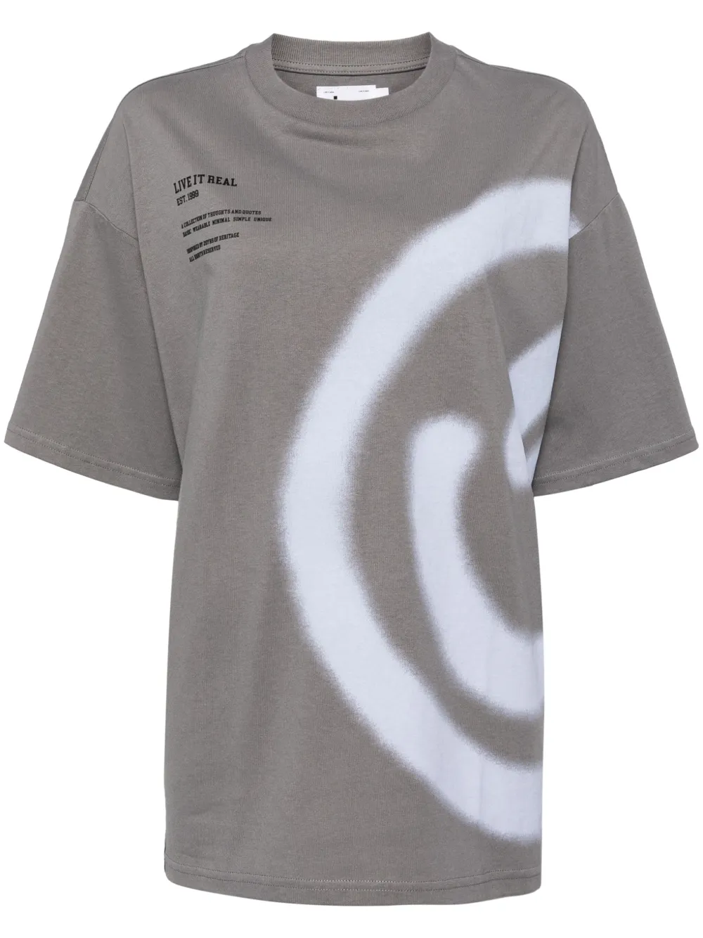 Izzue Smiley-print Cotton T-shirt In Grey