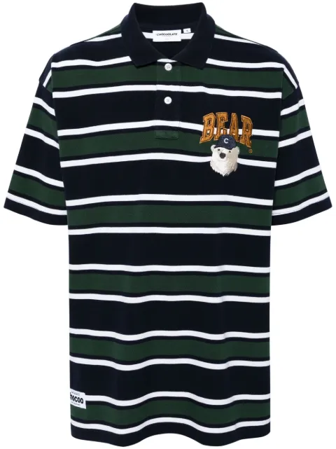 CHOCOOLATE polo rayé à patch ourson