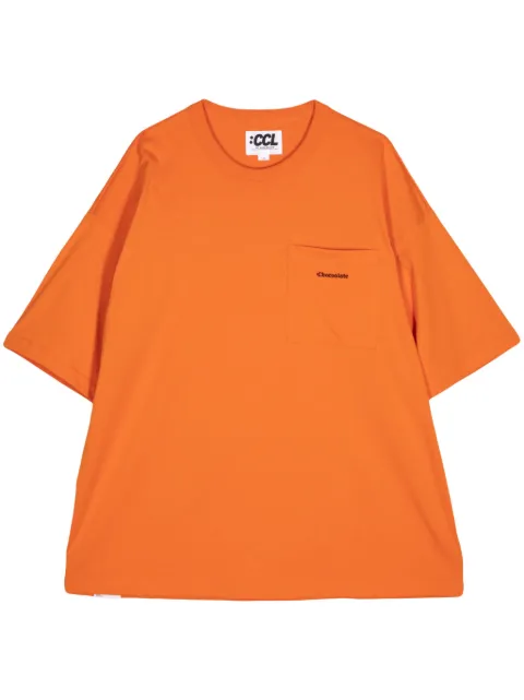 CHOCOOLATE logo-embroidered cotton T-shirt 