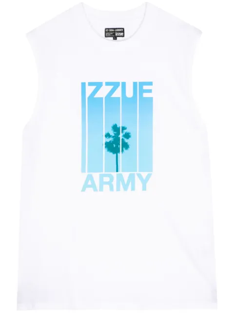 izzue palm tree-print cotton tank top