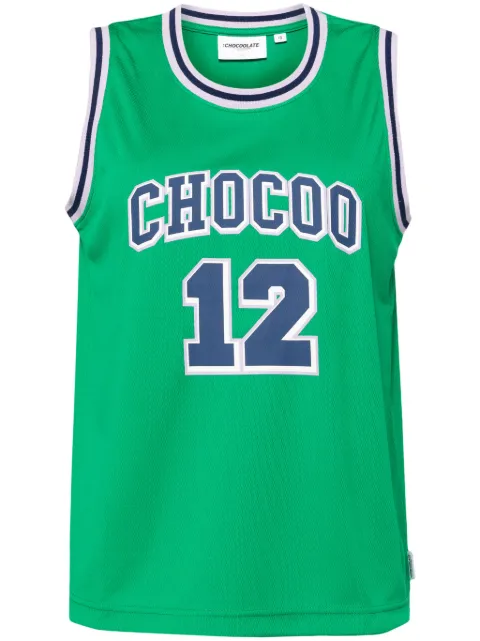 CHOCOOLATE camiseta con ribete en contraste y logo estampado