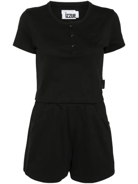 izzue logo-embroidered cotton T-shirt