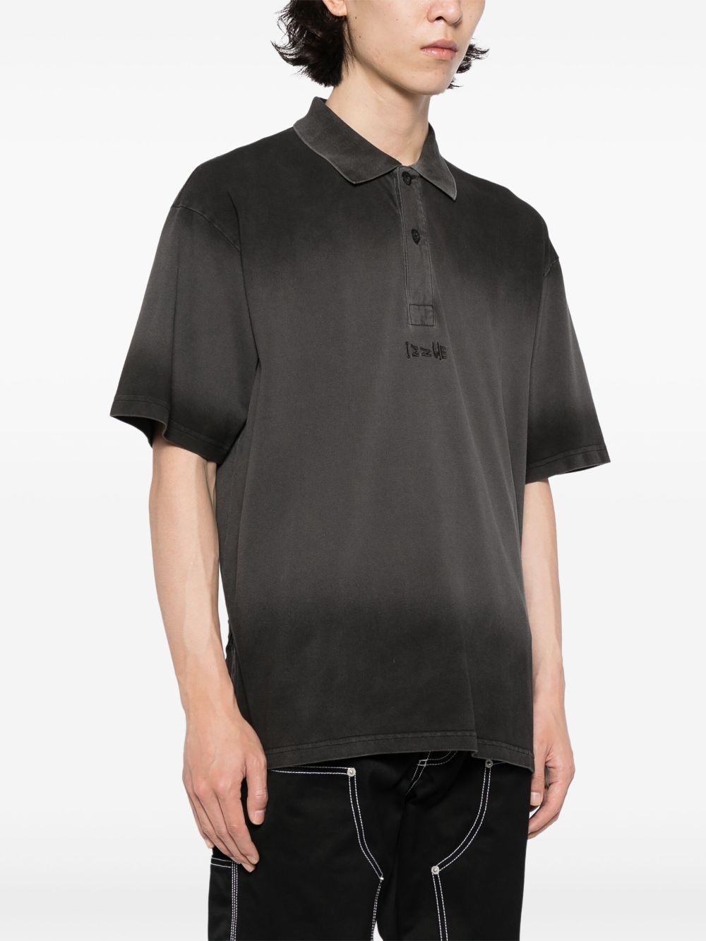 izzue Poloshirt met geborduurd logo Zwart